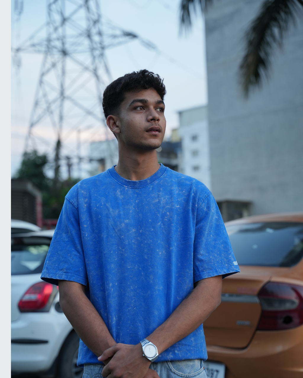 Blue Acid Wash Oversize Tshirt